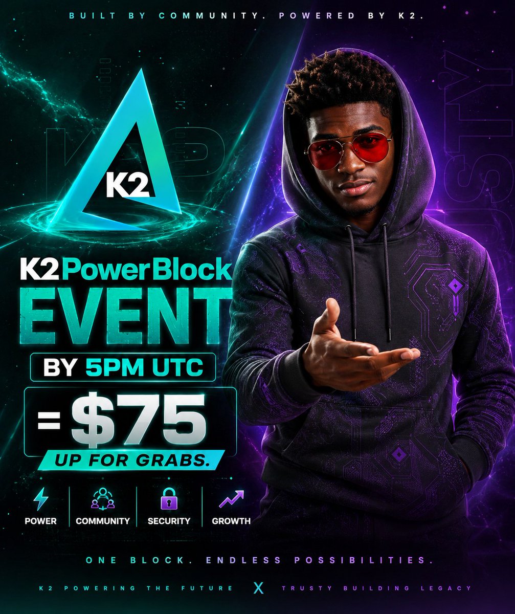 TRUSTY_EX's tweet photo. Don’t forget -the @K2PowerBlock Weekly event goes live today by 5PM UTC in the Telegram community ⏰

Come join us, participate, have fun, and stand a chance to earn rewards as one of the top participants 🏆

See you in the community 💭 https://t.co/wx7sgCXuBs