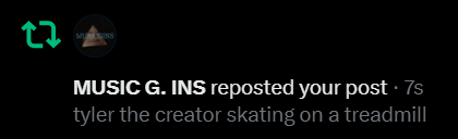 tyler the creator skating on a treadmill tweet media