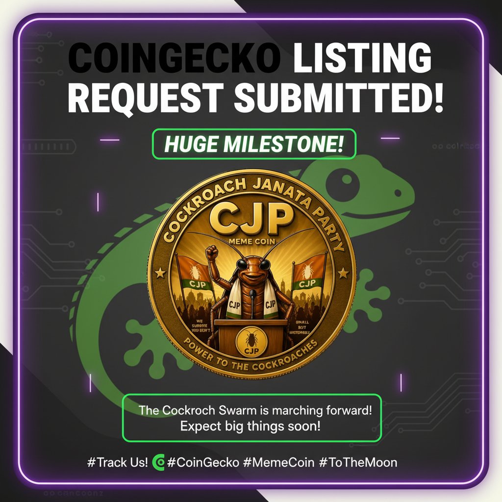 OfficialCJPCOIN's tweet photo. $CJP CoinGecko Listing Request Submitted! 🪳
GeckoTerminal: https://t.co/jMGqnPugDE
#CJP #CoinGecko #Solana #CockroachArmy https://t.co/N5edoi2SLZ