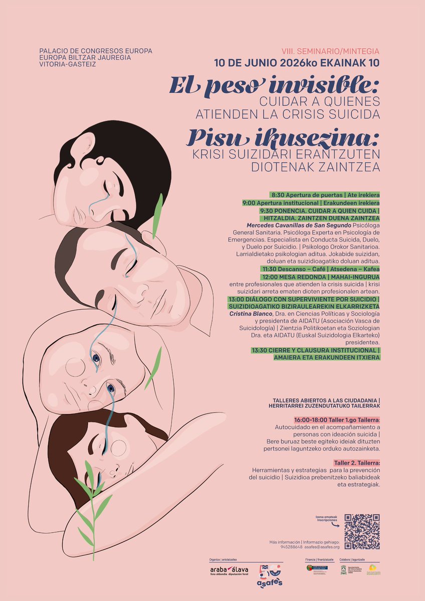 EsPapageno's tweet photo. #ASAFES. Seminario El peso invisible: Cuidar a quienes atienden la crisis suicida
#MeImportas 🎗️
10.6.2026 en Palacio de Congresos Europa. Sala María de Maeztu. De 09:00 a 14:00 h
INSCRIPCIÓN: https://t.co/eYquRyYyGk https://t.co/wKXo67oUpa