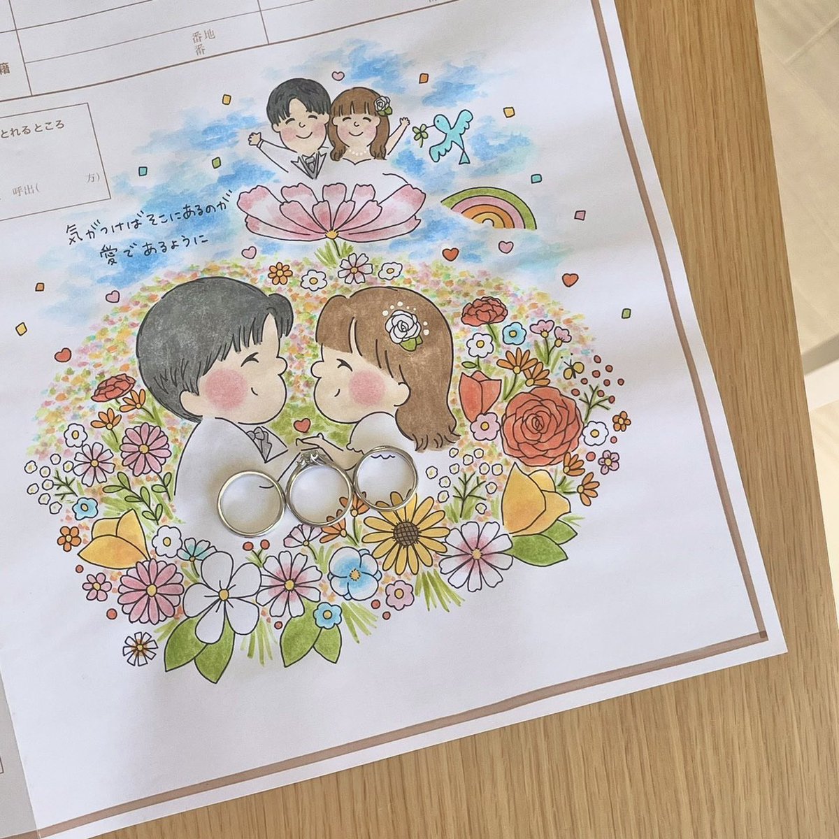 misako61's tweet photo. オーダメイドの婚姻届💐 https://t.co/CXIWwry2z6