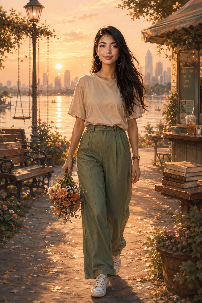 Golden Hour Lakeside Stroll