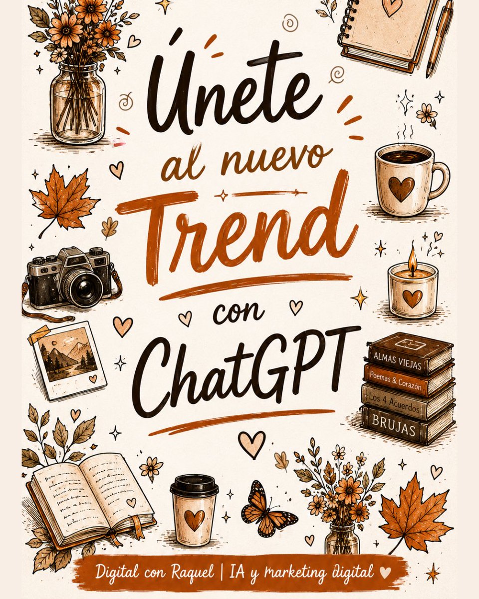 digitalraquel_'s tweet photo. ✨ Si tu feed está lleno de este Trend y todavía no lo has probado…

Te dejo el prompt para que puedas crear tu propia versión con ChatGPT en unos minutos 🤎🍂

Solo tienes que añadir tu foto, personalizar los detalles y dejar que la IA haga la magia 🙌🏼

#ChatGPT #IA https://t.co/L5zfRfd3BY