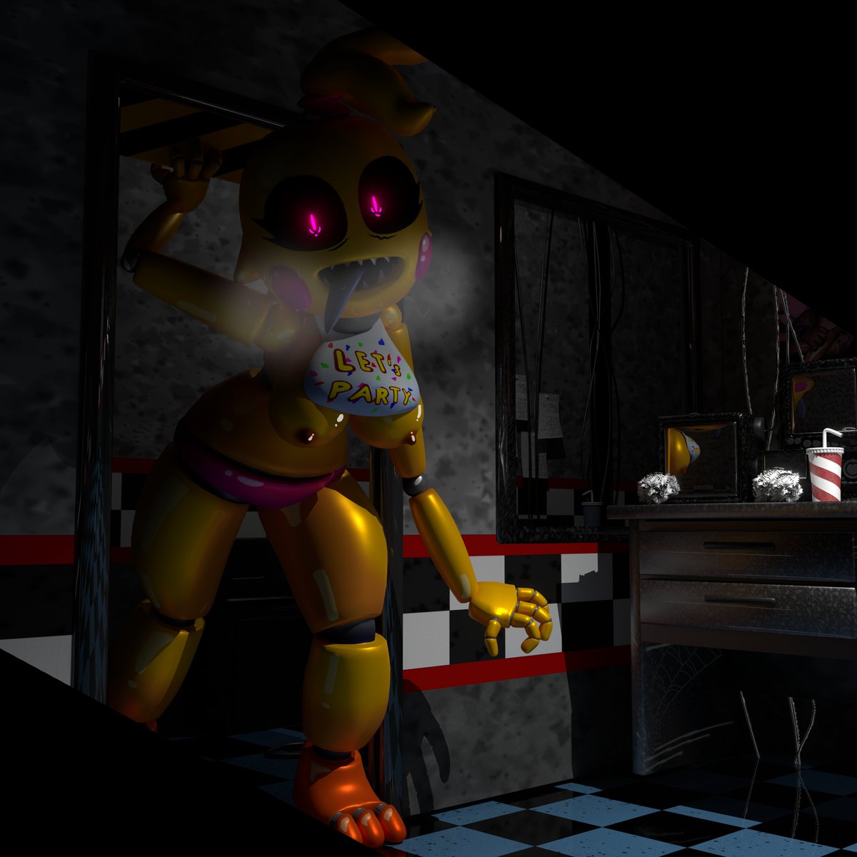 Ash_calla's tweet photo. Programed to seek you out

https://t.co/9WMR3J91xw

#fanart #art #digitalart #blender #blender3d #FNAF #ToyChica #fnaffanart #fnaf2 #FiveNightsAtFreeddys #Robot #FNAFNSFW https://t.co/IZBYXIkfAh