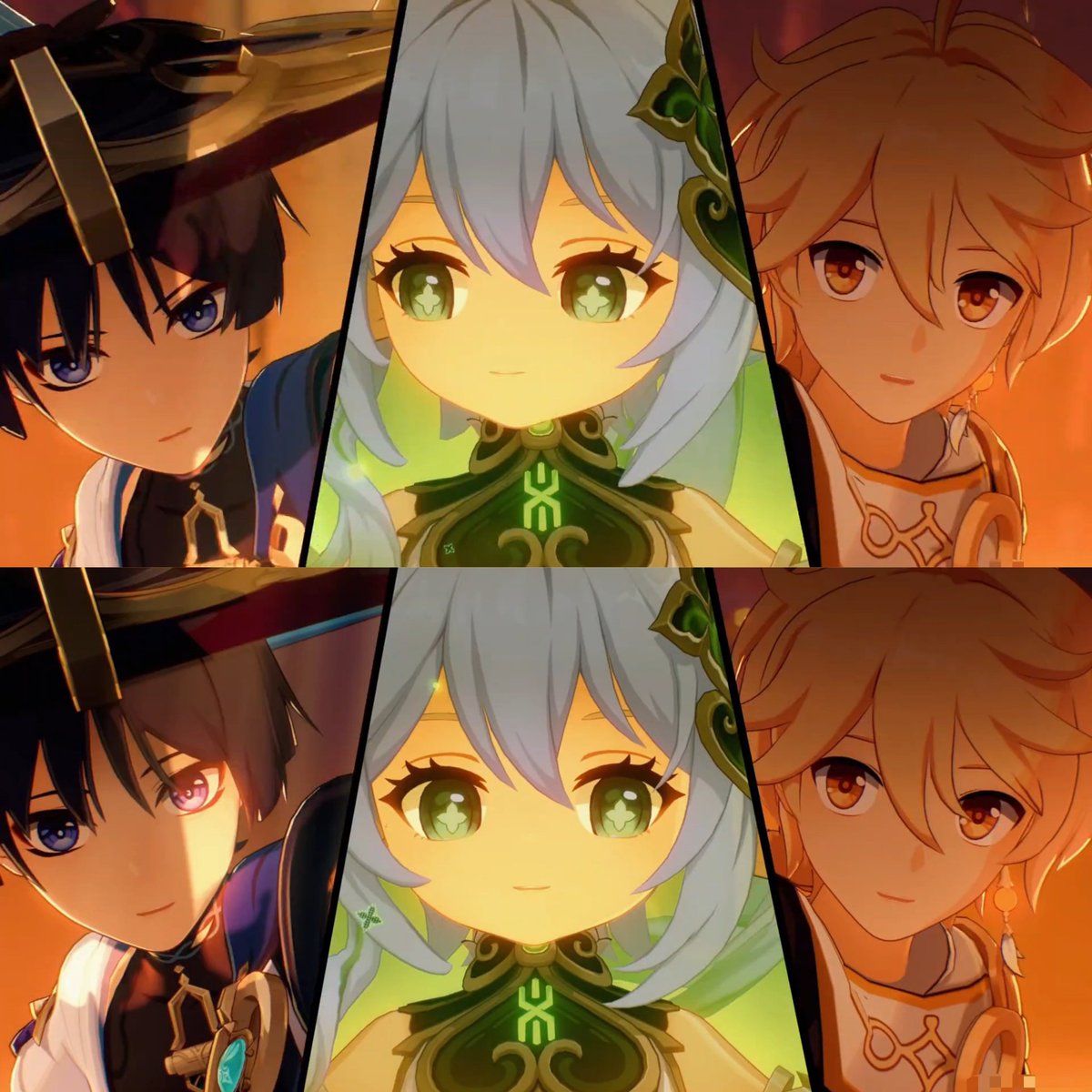 hekari90's tweet photo. Archon's quest ‼️
Wanderer is SMILING!!!!🥹♥️♥️♥️♥️
Also why do they look magical with this lighting?✨️✨️
#wanderer #Aether #空 #HoYoverse #genshin #GenshinImpact #原神 #hatguy
#scaramouche #Nahida #ナヒーダ https://t.co/icfBir16zO