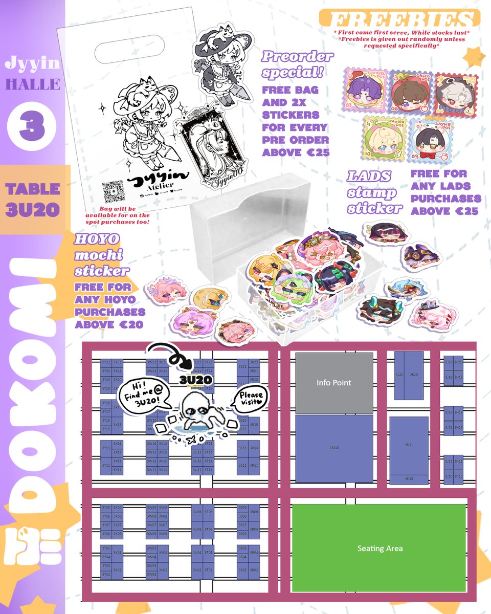 Jyyin00's tweet photo. Drop by and visit us at Halle 3 table 3U20 , Jyyin!

If I didn’t get back to you, please don’t hesitate to reach out again on Instagram!

#dokomiartistalley #dokomi2026 https://t.co/8wDhnblKq8