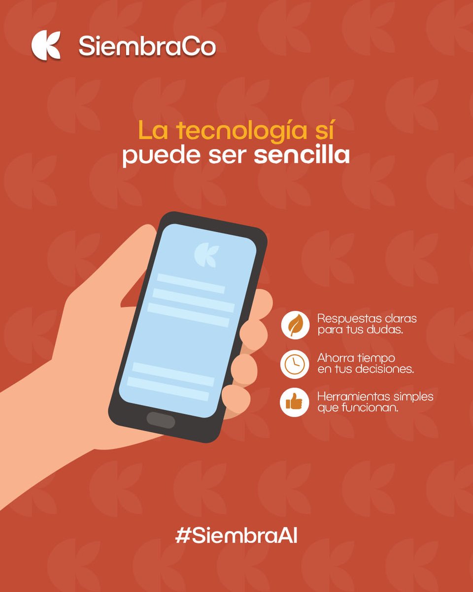 siembraco's tweet photo. SiembrAI está pensada para ser útil, práctica y fácil de usar para los agricultores.📱

#SiembrAI #TecnologíaAgrícola #AgroColombiano #CampoConFuturo #SiembraCo https://t.co/GAKIA1ao3d