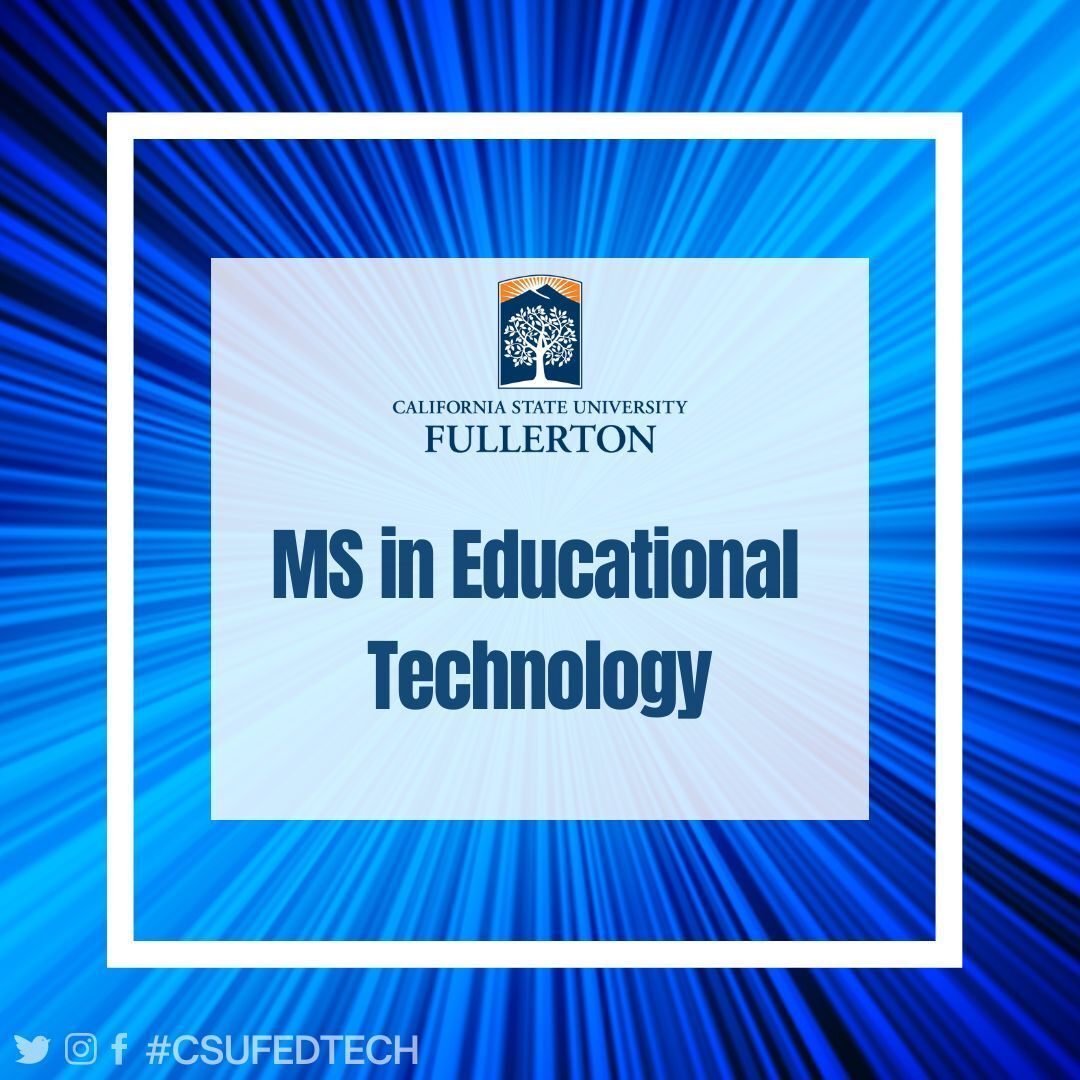 CSUF_EdTech's tweet photo. MS in Educational Technology. Apply now for the Fall 2026 cohort. Application deadline is June 15th. #BecomeAnEdTechTitan #TellYourFriends #csufedtech https://t.co/Cn37yWlcxy