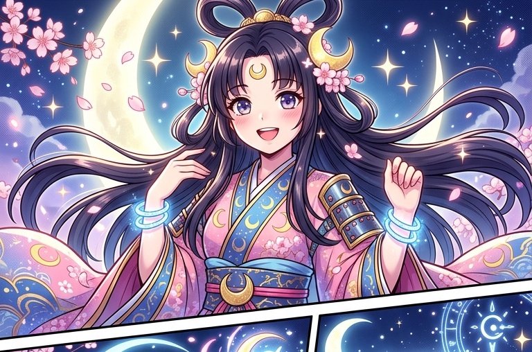 かぐや姫 🎋🌙✨ #AIイラスト 👘🐰