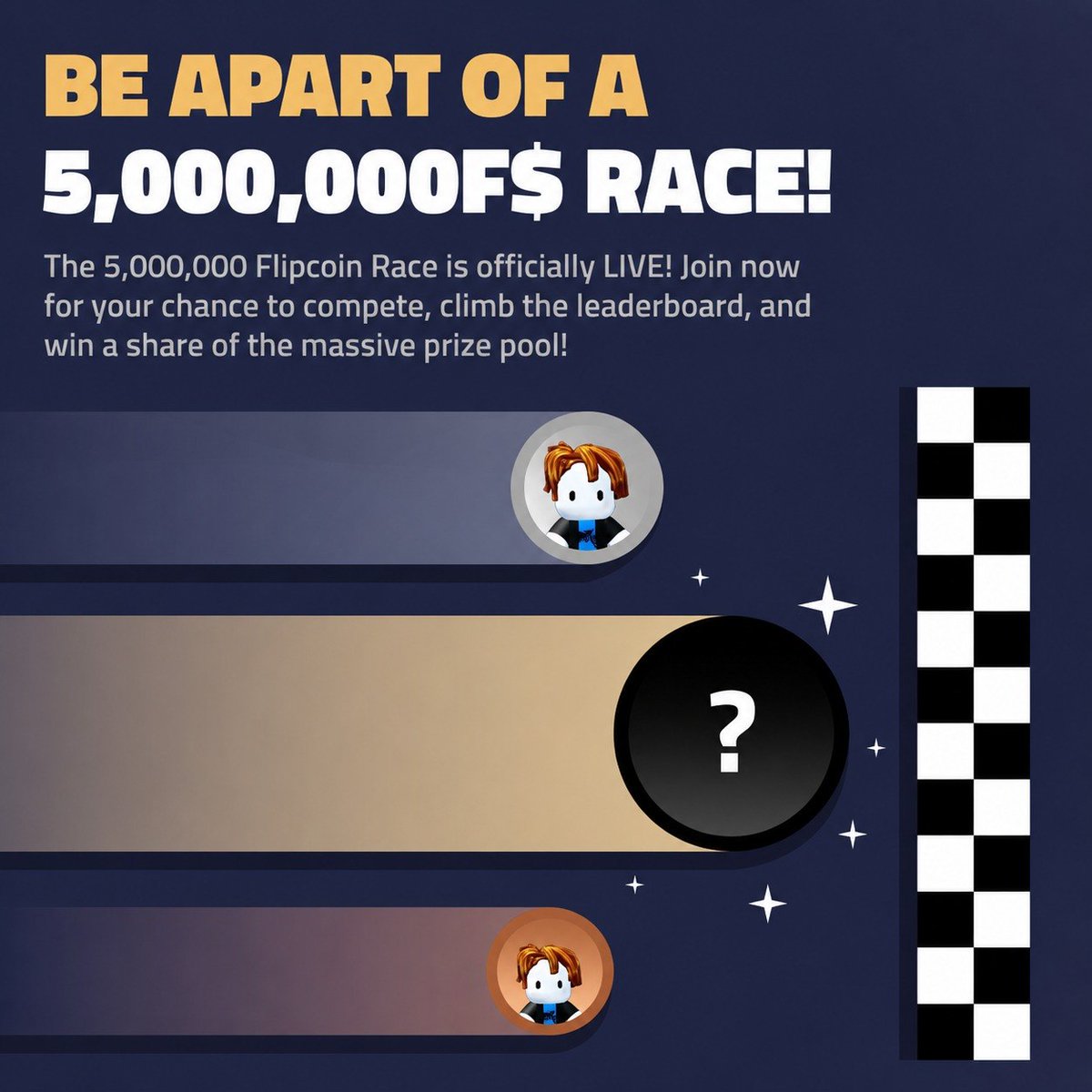 bloxflip's tweet photo. $10,000 RACE IS LIVE! (5M FlipCoins)

Time to max out your wallet chasing a spot in the top 100🌟 https://t.co/4q6vsefHoa