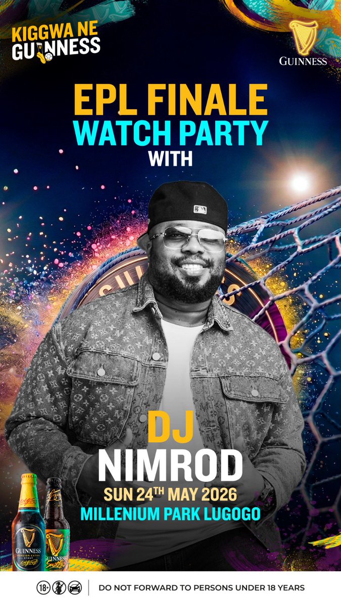 NBSportUg's tweet photo. .@kingsaha_256 and @Elijah_Kitaka1 are the guest artists for the final #GuinnessMatchday experience of the season.

@andrewkabuura will be the MC, while @Nimroddj joins the DJs crew.

Let’s meet at the Millennium Grounds, Lugogo, and witness Arsenal being crowned Premier League champions for the first time in 22 years.

#EPLKuNBSport #NBSportUpdates