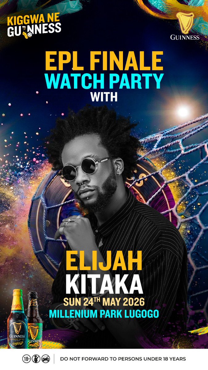 NBSportUg's tweet photo. .@kingsaha_256 and @Elijah_Kitaka1 are the guest artists for the final #GuinnessMatchday experience of the season.

@andrewkabuura will be the MC, while @Nimroddj joins the DJs crew.

Let’s meet at the Millennium Grounds, Lugogo, and witness Arsenal being crowned Premier League champions for the first time in 22 years.

#EPLKuNBSport #NBSportUpdates