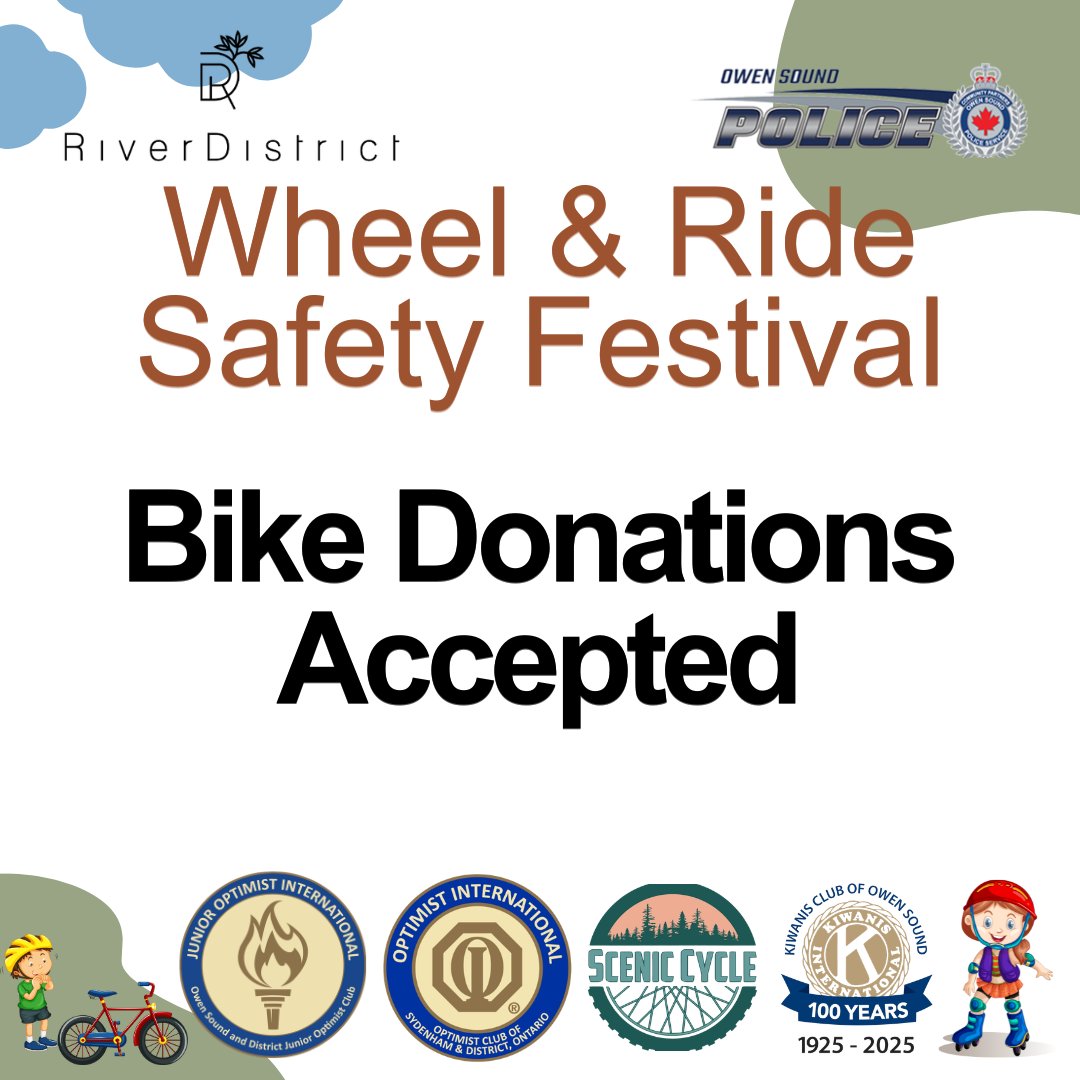 RiverDistrictOS's tweet photo. We will be accepting bikes by donation to the Wheel &amp; Ride Bike Program at the event on May 30th. These bikes will be refurbished over the winter and ready to distribute in 2027. Your donations make this event possible. https://t.co/aEZTWT37VA