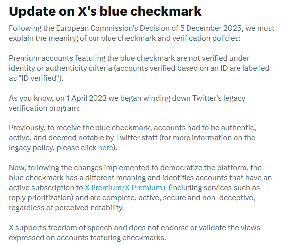 kda's tweet photo. I got to say that this is some amazing word smithing and frame pushing.

In the past: be notable
Now: Pay (but we will call it 'democratic')

Feels like Homelander's church 🤣

Also - 🇪🇺 has many issues. Forcing this sort of note is not one of them. https://t.co/TeHNgdS2cu