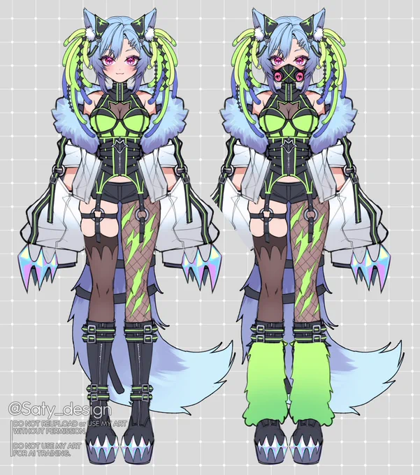 OC design sketch Forever in love with 𝘾𝙔𝘽𝙀𝙍𝙂𝙊𝙏𝙃 aesthetics