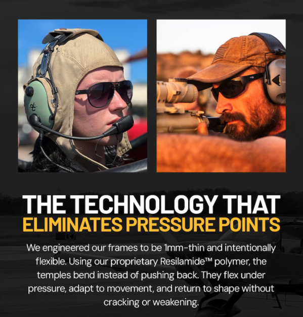 FlyingEyesWorld's tweet photo. Let's talk about something most sunglasses companies don't want you to know: Traditional frames are designed to look good on a shelf. The moment you put on a headset or helmet? They pinch. They press. They remind you with every movement that they're there. So we engineered
something different.

Here’s why pilots, riders, shooters, and anyone who wears headgear love Flying Eyes :
• Ultra-thin, flexible temples that disappear under headsets
• No pressure points, no headaches even on long flights
• Preserves headset seal to help keep noise out
• Shatterproof lenses for added safety
• Non-polarized lens for reading instruments

Focus on What Matters.
Flying Eyes.

#FlyingEyesWorld
