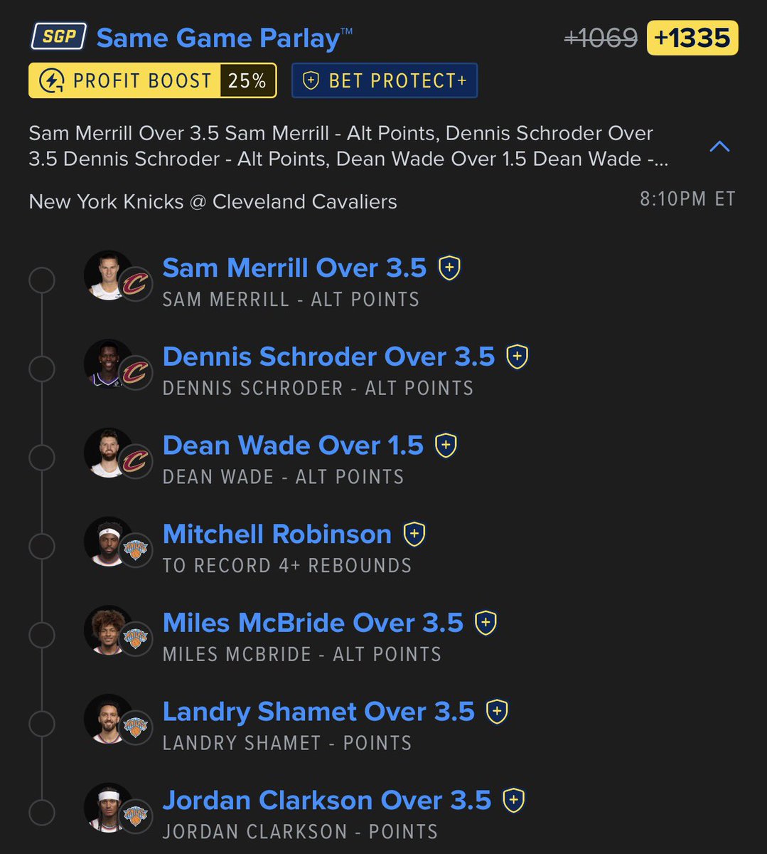 sean_incredible's tweet photo. - My @OdeezyFbaby plays of the night. Let’s get them out of the way early. You know the drill — you can combine both for a super lotto. DON’T ABANDON THE SAME GAME PARLAYS!!! Both links below!!!⬇️
#NBA
#LetEmKnow
#AlwaysKnicks
#NBAonABC
#NBAPlayoffs
#NBAPlayoffs2026
#EasternConferenceFinals
#Game3
+777 SGP: https://t.co/QfzFkQzhYL
Role Players: https://t.co/SjJI01uF1V
