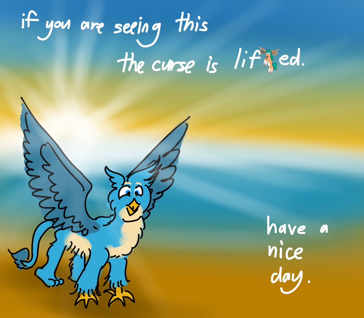 FiredogStu8's tweet photo. "If you're seeing this, the curse is lifted. Have a nice day."
#mylittlepony #friendshipismagic #hitchtrailblazer #mlpgallus https://t.co/eHIUAxawqW