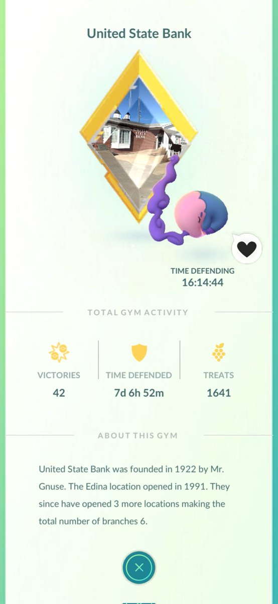 Mike_Brantner's tweet photo. Gold gyms #297 &amp; 298, in Edina &amp; Hannibal, MO. #pokemongoapp https://t.co/06Vx8FUBaf