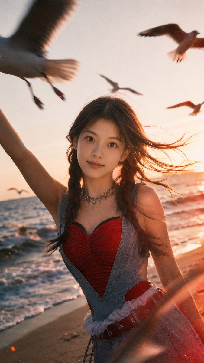 Cinematic Seaside Sunset Portrait