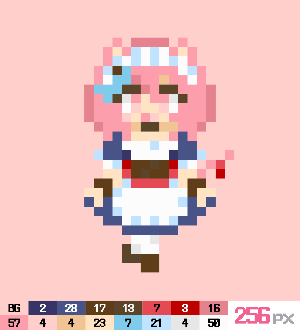 rgd5wLpJuAMpIxA's tweet photo. #pixelart
256ドットでうちのネコミミメイドのミレーユ
ドット数制限でどこまで行けるか不安だったけど256ドットって結構描けるね
おかえりなさいませにゃん by フェノ #dotpict https://t.co/2fDa3ncZGj 
#pixiv https://t.co/TXtkrwk3bX https://t.co/xn30iv36Ld