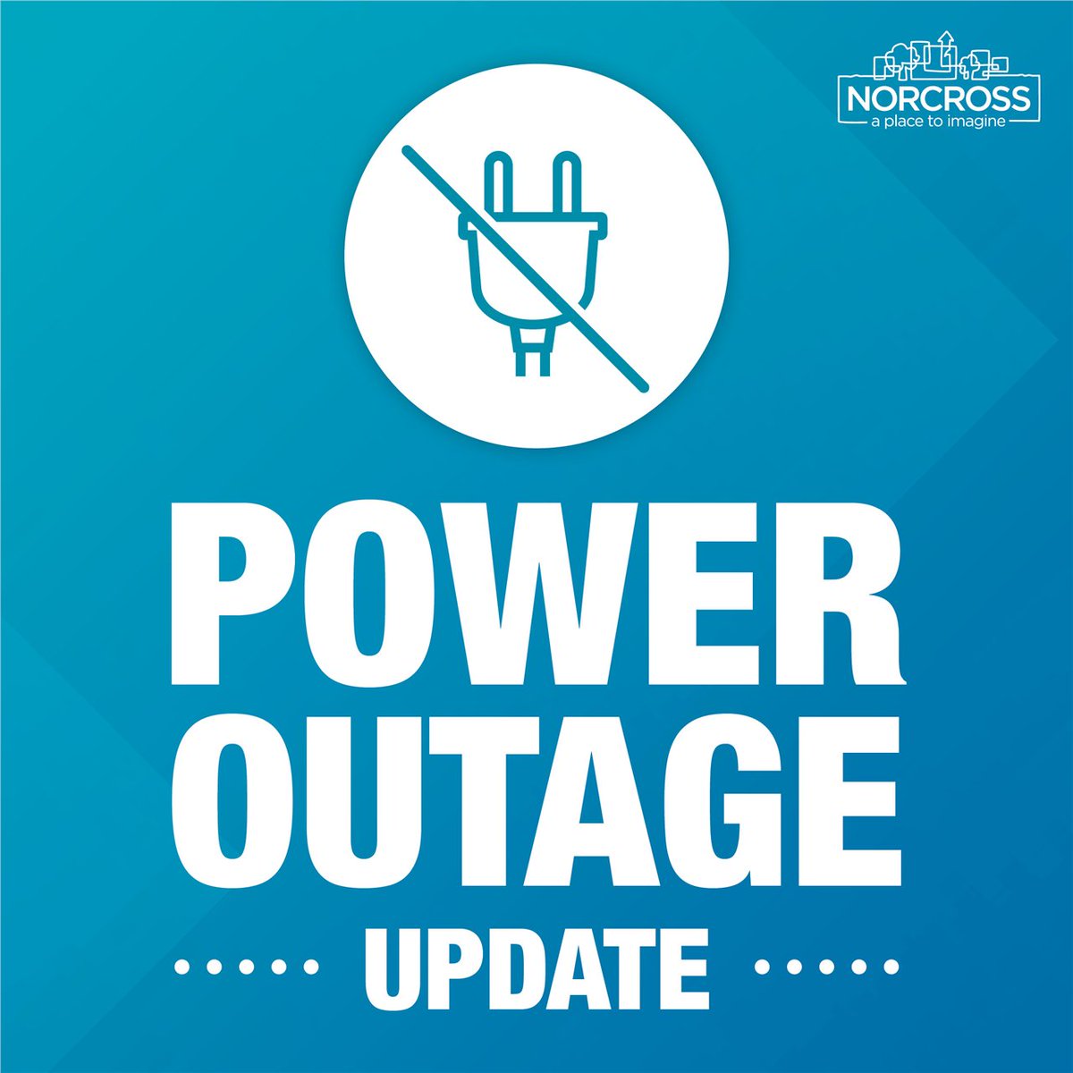 NorcrossPD's tweet photo. Power from this morning's outage has been restored. https://t.co/GOvZT6PZJ7 https://t.co/rDDkKMrRxO