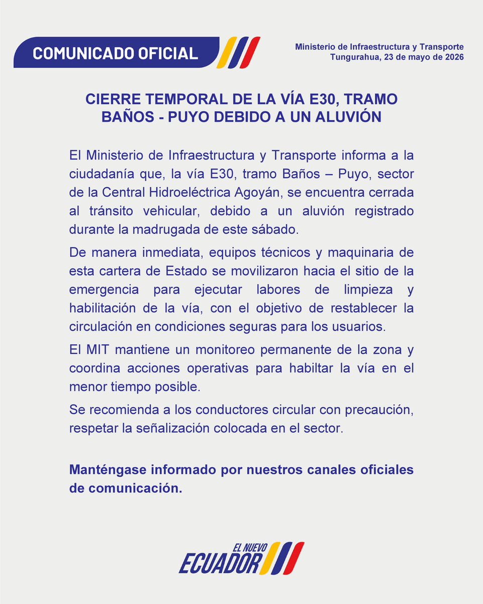 Ministerio de Infraestructura y Transporte 🇪🇨 tweet media