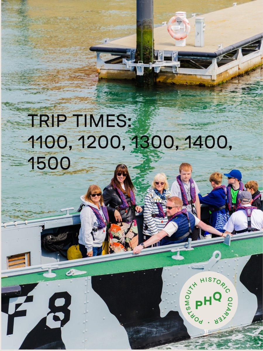 PortsmouthHQ's tweet photo. ⚓ This May Half Term (23rd–30th May), step aboard Landing Craft F8 for a unique 30-minute Portsmouth Harbour experience.

Discover local maritime heritage from the water aboard our Falklands-era landing craft, with trips running daily at 11am, 12pm, 1pm, 2pm & 3pm.

🎟 £12 Adult
🎟 £6 Child (5–15)
🎟 Family Ticket (2 Adults + 2 Children) £30

📍 Portsmouth Historic Quarter
🎟 Book now - link in bio / https://t.co/OCaW5iH1Ab

#Portsmouth #BoatTrips #FamilyDaysOut #ThingsToDoPortsmouth