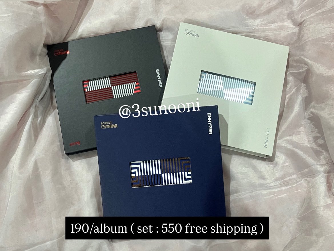 3Sunooni's tweet photo. อัลบั้ม *เปล่า* พร้อมส่ง🎠✨

⭐️ border carnival albums
📎 price : 190/บั้ม

ค่าส่ง เหมา 45฿ 🎡 *พร้อมส่ง**

 — เหมาทั้งสามบั้ม 550 รวมส่ง 
#ตลาดนัดenhypen // สอบถามเพิ่มเติม dm https://t.co/o3ipGCiO9V