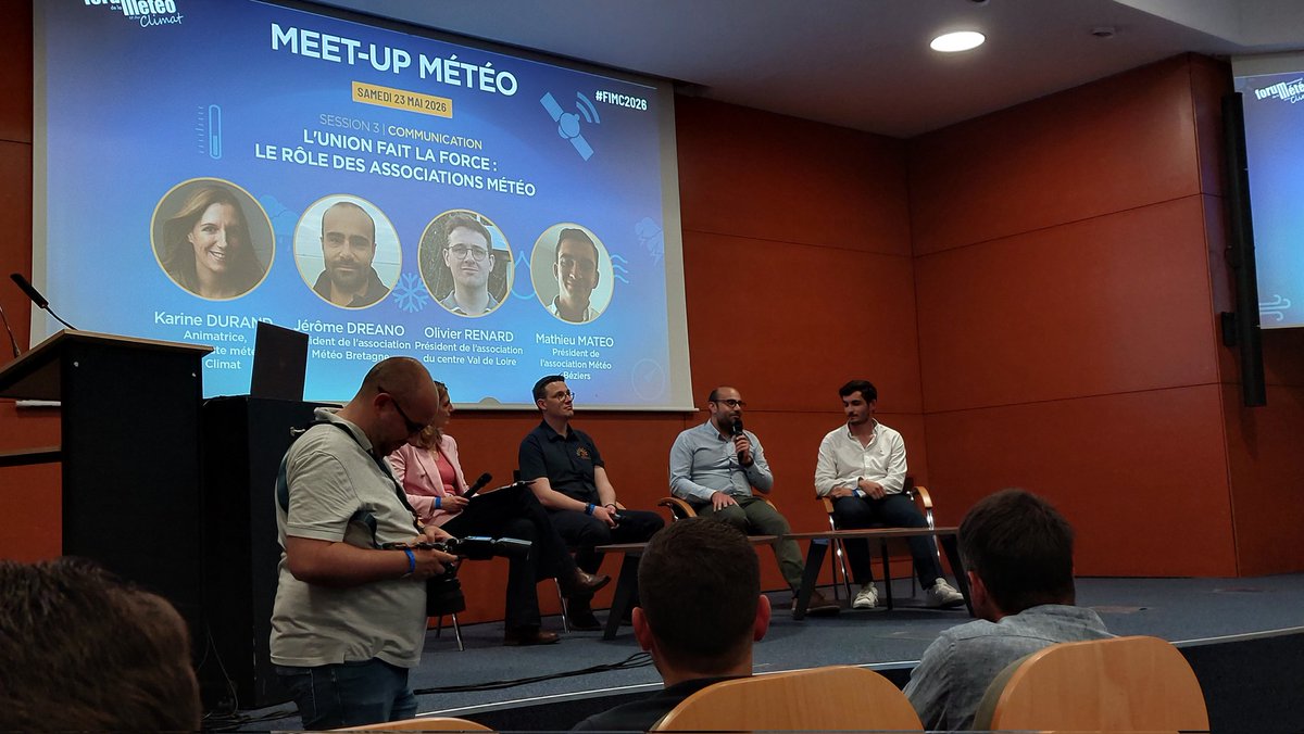 AlexisJannot's tweet photo. #FIMC #FIMC2026 #meetUp #Rennes L'union fait la force: Le rôle des Associations Météo. Avec @MeteoBretagne , @BeziersMeteo , @meteobeziers , @JeromeDreano , @O_Renard36 , @AssoMeteoCVDL https://t.co/5lpoZNkpuH