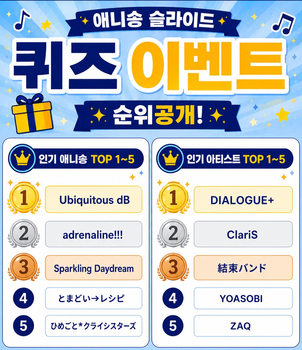 애니송 슬라이드 tweet media