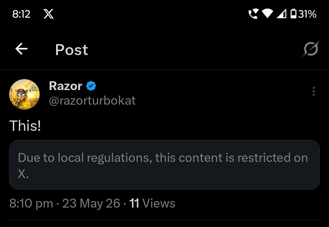 razorturbokat's tweet photo. இத local regulations ன்னு போட்டு block பண்ணியிருக்கானுங்க.. 

ஆனா இதோட source tweet அப்டியே இருக்கு.. இன்னும் முழுசா 20 நாள் ஆகல அதுக்குள்ள எத்தனை மொள்ளமாரித்தனங்கள் 

First 2 SS with VPN, second 2 SS without VPN

இதான் source tweet.. பாசிசம் பாயசம்ன்னு நக்கல் அடிச்சிட்டு பாசிச வேலைய பாக்குறானுங்க பரதேசிங்க 🤧