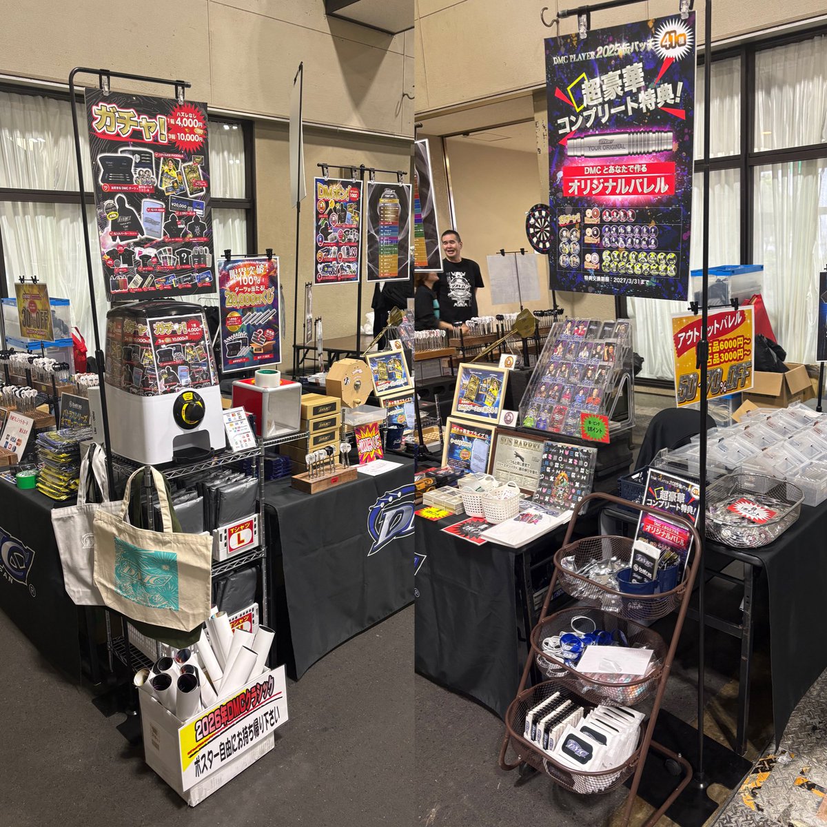 DMC_Morimoto's tweet photo. JAPAN名古屋にブースでお邪魔しています。全てのダーツ持って来てるので試投に来て下さい。質問は受付中です（笑） https://t.co/bXUU2aHhdK