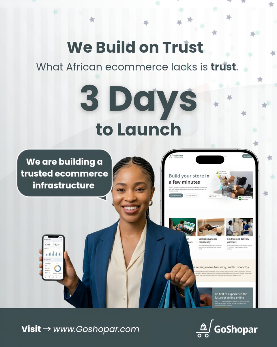 GoShopar's tweet photo. Did you know??

82.3% of African commerce is mobile, yet most of it is held back by a single factor:

Trust.🤦‍♂️

When a customer has to send a manual bank receipt in a chat and wait for you to verify it and trust drops.
GoShopar  gives you a professional trusted online store https://t.co/SN0MUI15GH