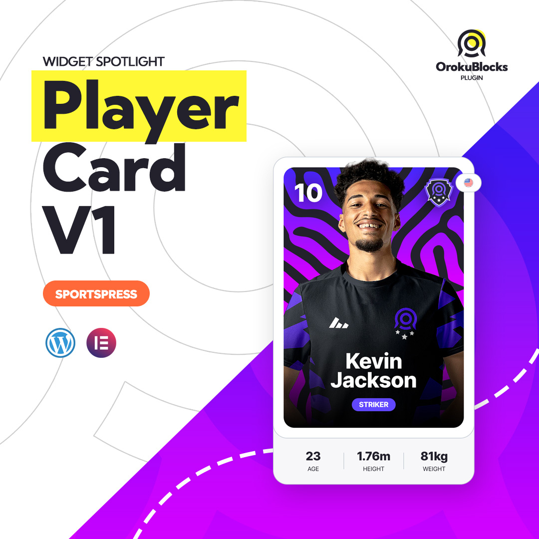 OrokuBlocks's tweet photo. @ThePeterMick ✅Yes! As a newly released #WordPress plugin we are hungry for exposure! 🍴 😆

Check what you can easily create with one of our free widgets: a really cool trading card looking player box!

Plus, we use #SportsPress in order to get all the player information!

Hope you like it! https://t.co/Qp5sCGJVRu