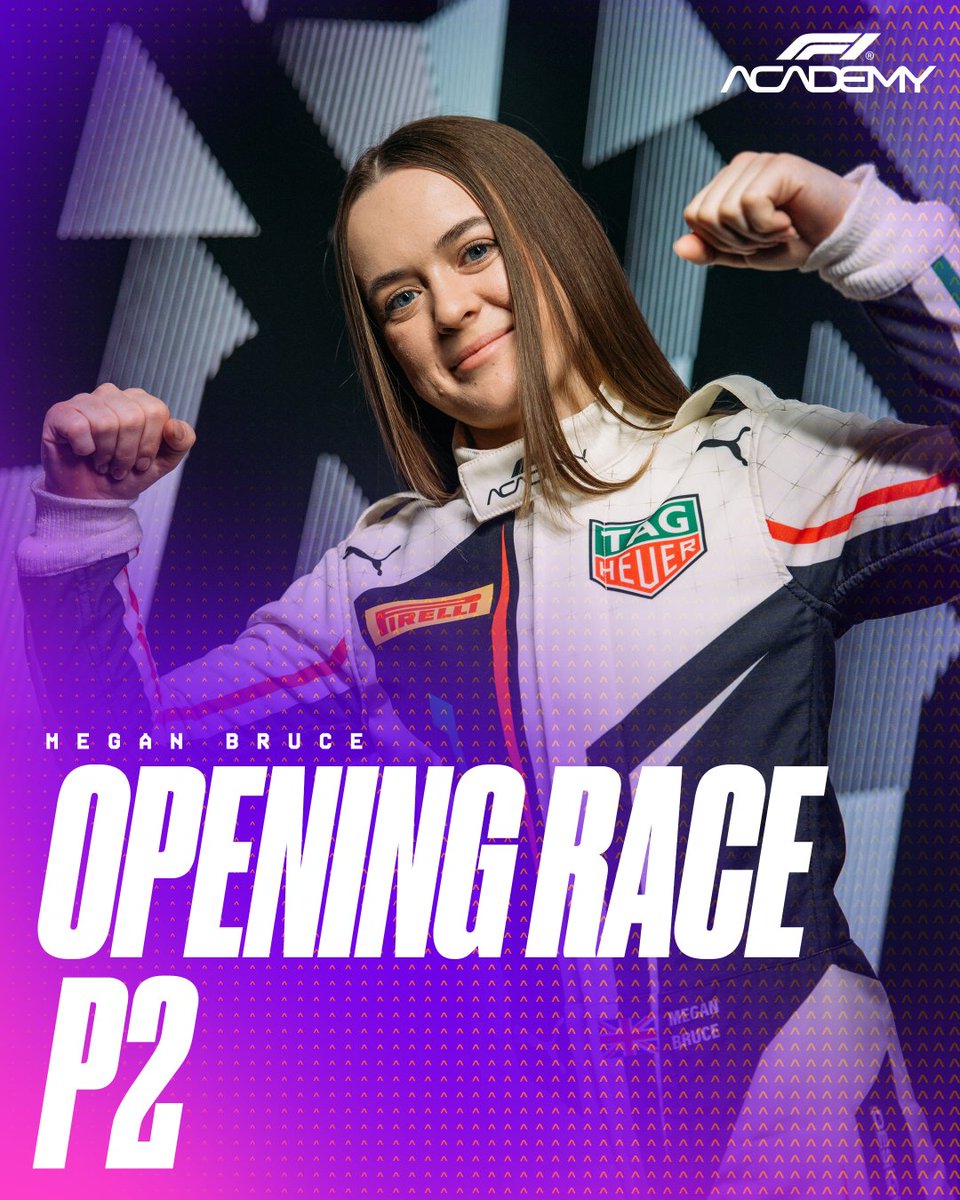 f1academy's tweet photo. Megan Bruce takes P2 in only her second #F1ACADEMY race weekend 👏

A standout Opening Race from Megan to secure her first podium finish 🥈

#CanadianGP https://t.co/TF1SNQyk8a