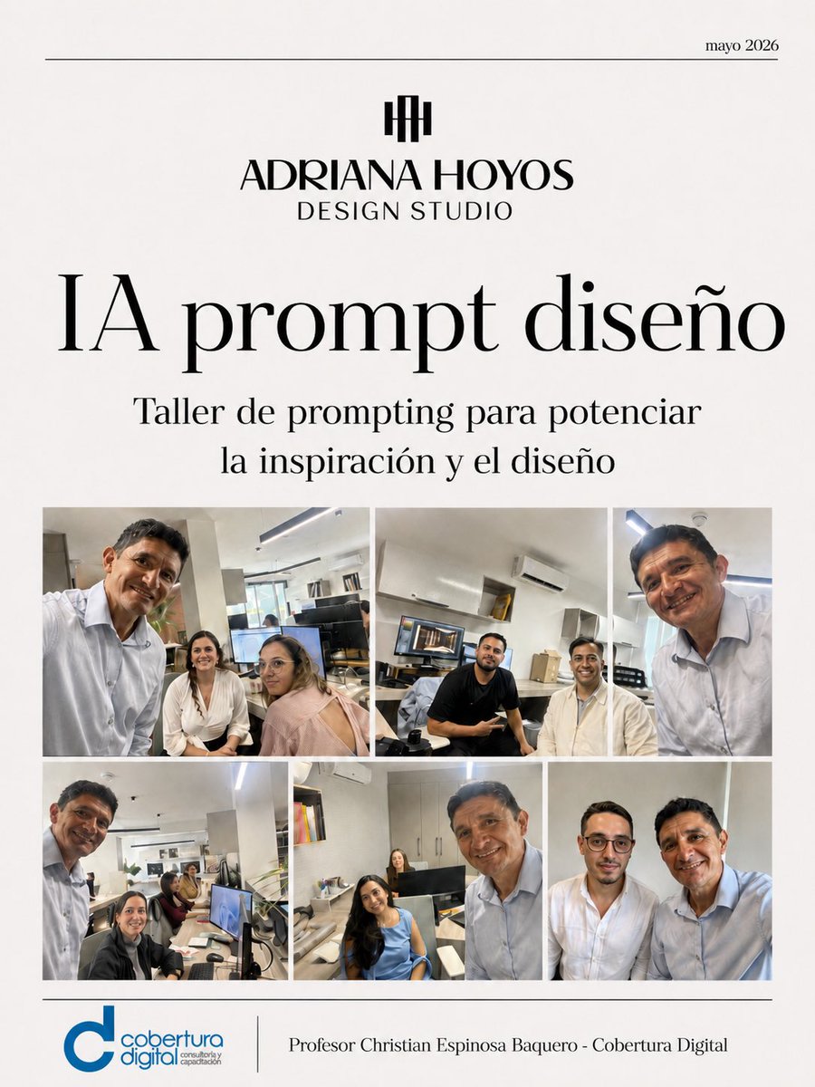 coberdigital's tweet photo. Semana de trabajar en la mejora con IA de  procesos de inspiración de Adriana Hoyos 🤗

Esta vez fue con el equipo de diseñadores. 
Viene nuevo ciclo a directores 

Talleres de adopción de IA corporativos e institucionales 
🙏🙏🙏 https://t.co/m9xWQzWuxw