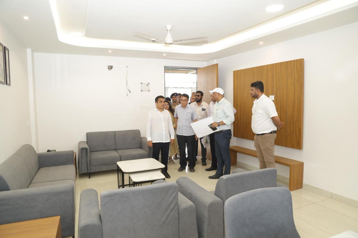 DholeraOfficial's tweet photo. Hon’ble Deputy Chief Minister of Gujarat, Shri Harsh Sanghavi visited Dholera SIR today along with senior officials from the Government of Gujarat to review the rapidly advancing industrial and social infrastructure developments shaping India’s first Greenfield smart industrial city.

During the visit, the Hon’ble Deputy Chief Minister undertook a comprehensive review of the upcoming social infrastructure facilities being developed to support the city’s growing industrial ecosystem and future workforce. The visit covered key sites including the upcoming multispeciality hospital, school, fire station, tent city, guest house, food court, as well as residential and commercial developments. Respective stakeholders engaged in detailed discussions, highlighting the progress achieved, development timelines, and the integrated urban amenities being planned within the region.

The review reflected Dholera’s larger vision of developing not merely an industrial hub, but a holistic and future-ready urban ecosystem. With large-scale investments and industries taking shape in the region, the parallel development of social and urban infrastructure is expected to play a critical role in supporting businesses, professionals, and future residents of the city.