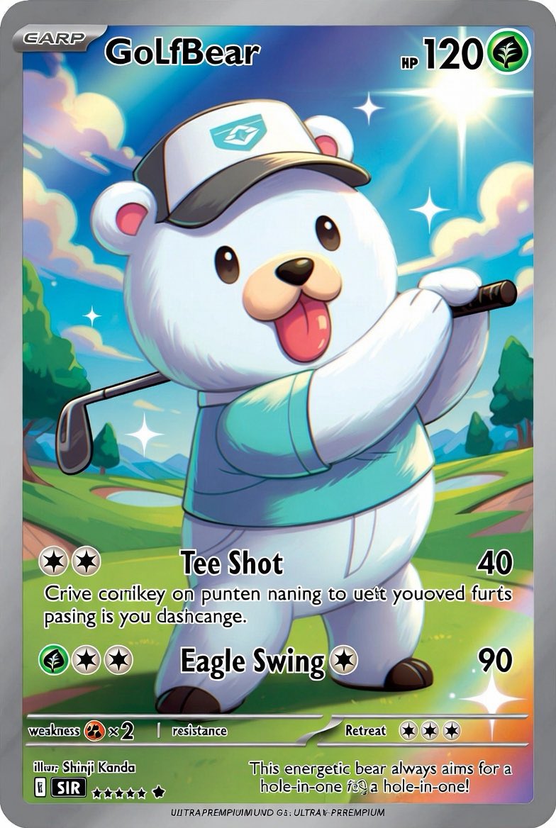tiltedlines1's tweet photo. What y’all know about GoLfBear 🏌️‍♂️ @bearish_af 

#Pokemon #NFT https://t.co/XT9IeaaM9g