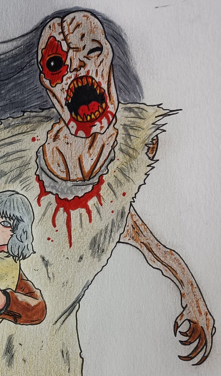 Demoncrowley09's tweet photo. Dibujo de Grace Ashcroft con Emily, de fondo Marie ( ganador del 18 torneo ) pedido de mi hermano @Egar_Drawing espero que os guste. 
#residentevil #residentevilrequiem  #residentevilfanart #capcom #demoncrowley09 https://t.co/a8wG6il8EE