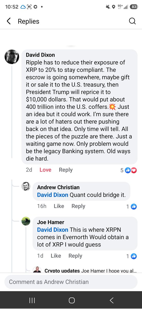 woke2evolve's tweet photo. David Schwartz liked my comment about Quant bridging the legacy system to XRP. 😮💥 https://t.co/ucyOgRcSO5