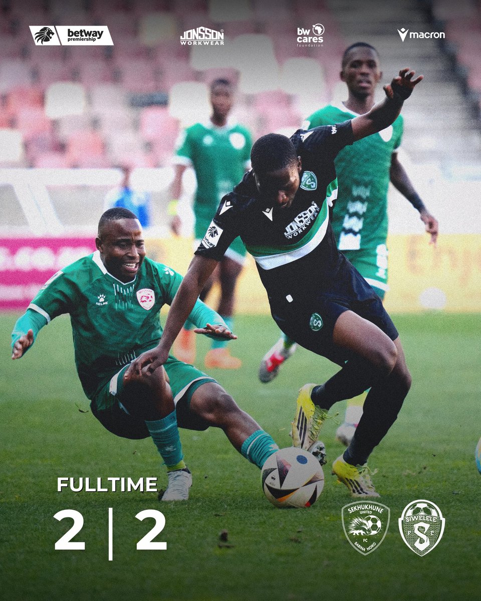 Siwelele_FC's tweet photo. FULL TIME 💚🤍

Sekhukhune United 2-2 Siwelele FC

A tough away test ends all square 💚⚽️

Season done. Heads up 💪💚

#SiweleleFC #HelaYalo #FullTime #EndOfSeason https://t.co/cDAUOYowhm