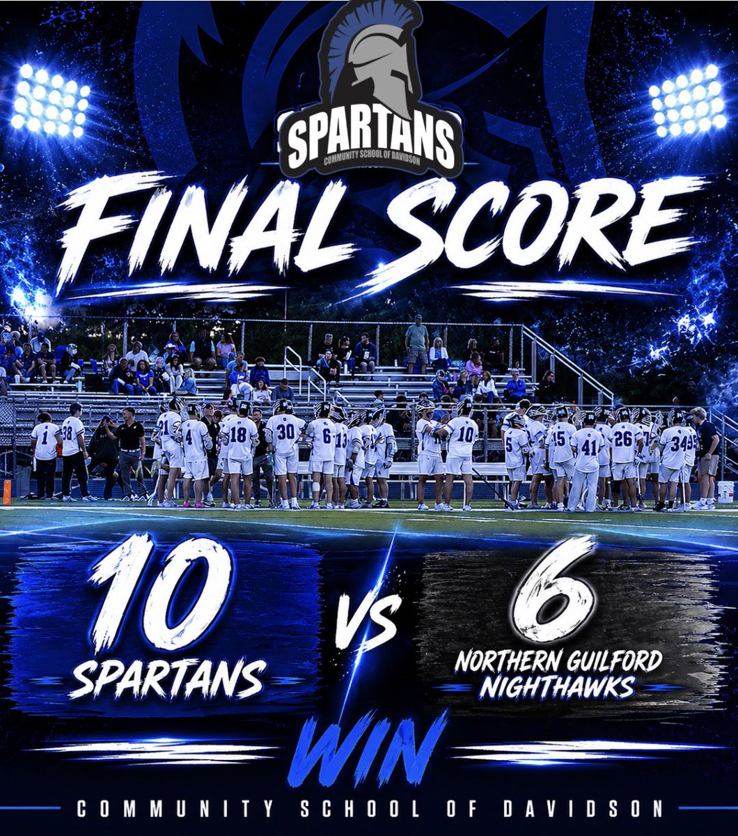 CSD_athletics's tweet photo. With the Men’s lacrosse team winning last nights matchup in the 4th round- CSD is now the smallest school still standing in the post season by a difference of 4 classifications! 

The Spartans take on Charlotte Catholic (6A) in the Regional Finals on Wednesday! https://t.co/tcCCpecFw2