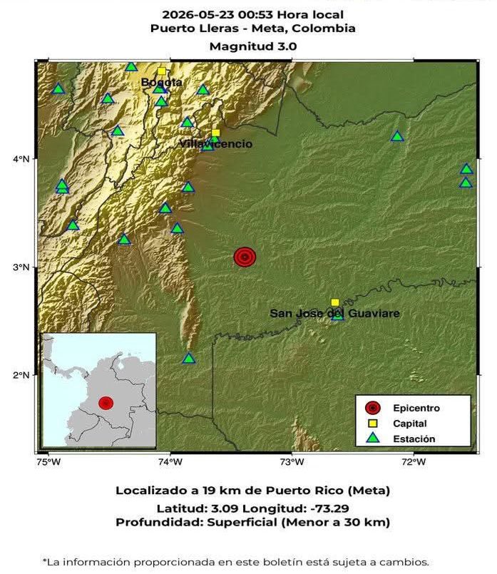 diegonoticias's tweet photo. Hoy tembló en #PuertoLleras #Meta con una magnitud de 3.0 https://t.co/KGUeLcqFQf