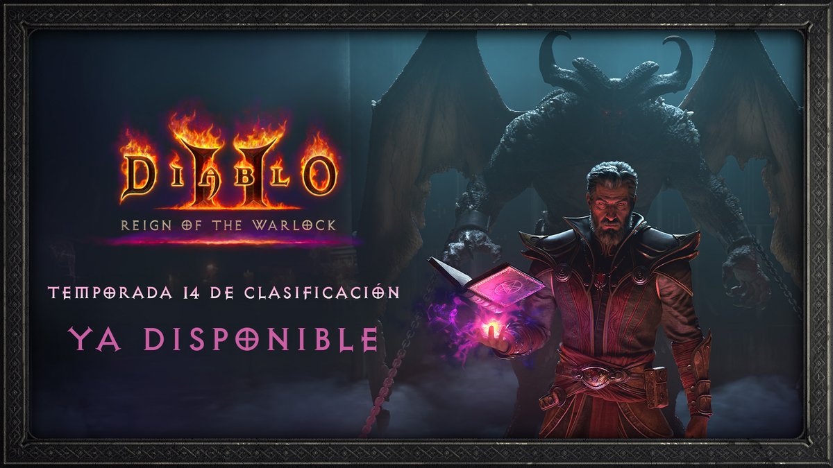 DiabloLATAM's tweet photo. ¡La escalada comienza ahora! 🔥

La temporada 14 de Clasificación ya está disponible en Diablo II: Resurrected - Reign of the Warlock. https://t.co/RuM9ReyvIg