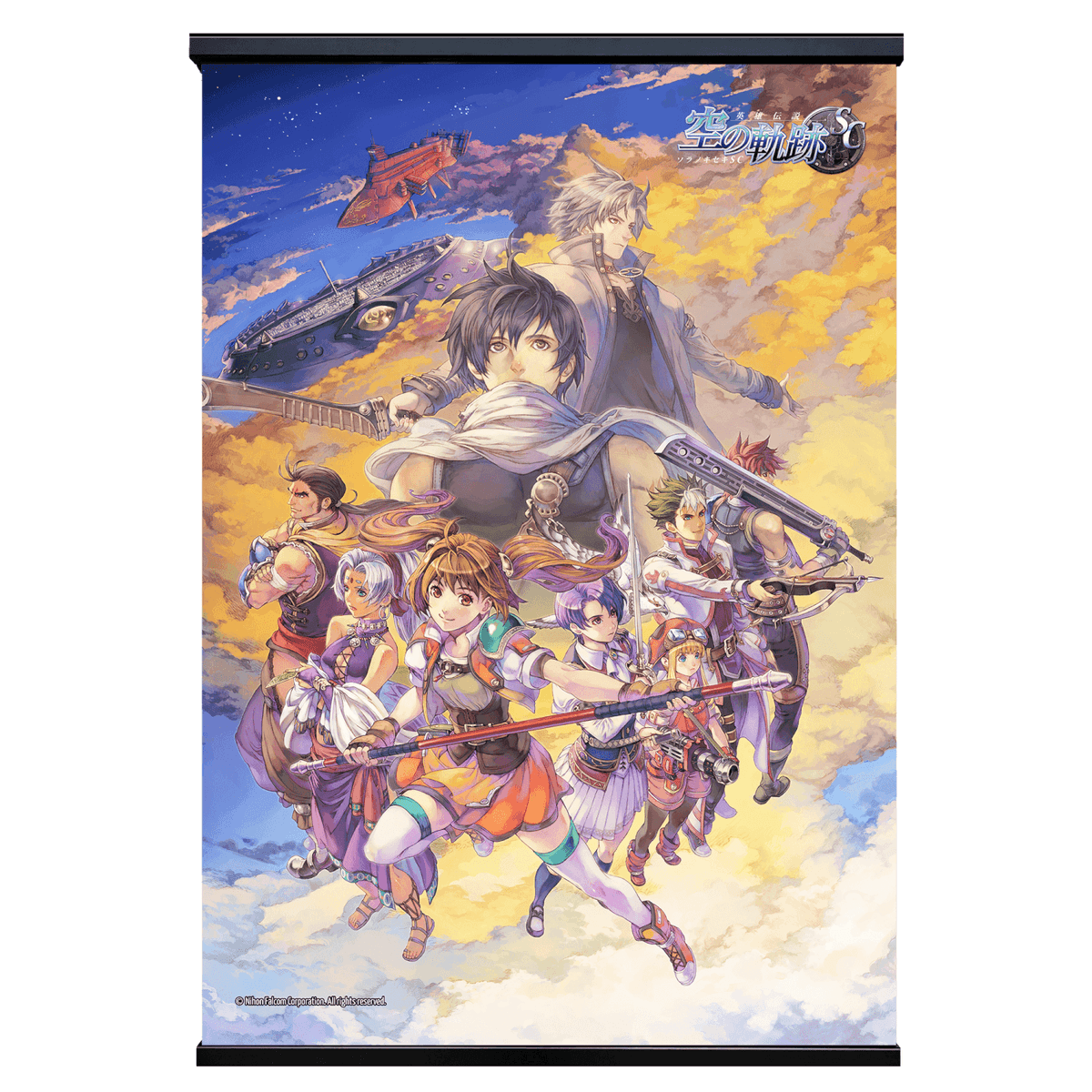 PinBoxLtd's tweet photo. While we prepare for the release of Sky The 2nd we take a moment to look back at the beautiful Trails in the Sky SC Keyart now available as a beautiful canvas scroll. Made from the highest quality materials and shipping now, get yours at https://t.co/vav4pzcuWL #Falcom https://t.co/UkymMKqaKV