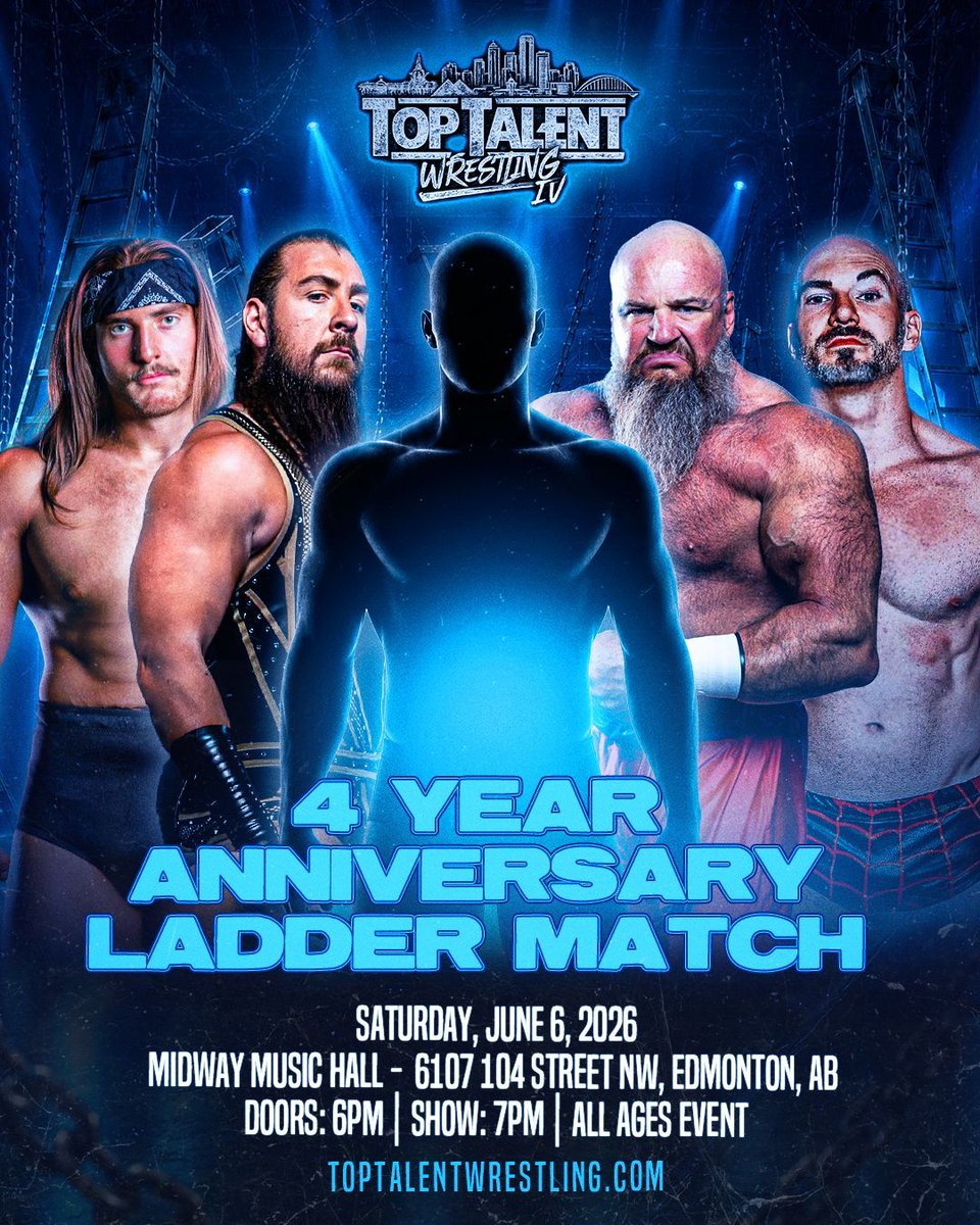 TopTalentBrand's tweet photo. 🚨 LADDER MATCH ENTRY #4 🚨

The 4 YEAR ANNIVERSARY LADDER MATCH now welcomes the RETURN OF A KING, RICH KING.

Rich King has battled for the King of the Triple Threat Championship, but now his sights are set even higher. On June 6th, he steps into the most anticipated match in Top Talent Wrestling history with one goal in mind: earning a guaranteed opportunity at the TOP TALENT CHAMPIONSHIP.

But first, he must survive the chaos, climb the ladder, and claim the contract hanging above the ring.

ONLY 10 VIP SEATS REMAINING, secure yours before they’re gone!
FLOOR & GA still available

🗓 SATURDAY, June 6th
📍 Midway Music Hall | Edmonton
🎟 https://t.co/2bDVK2mQQO
◾️ ALL AGES EVENT ◾️

#WRESTLING #EDMONTON #YEG #INDIEWRESTLING