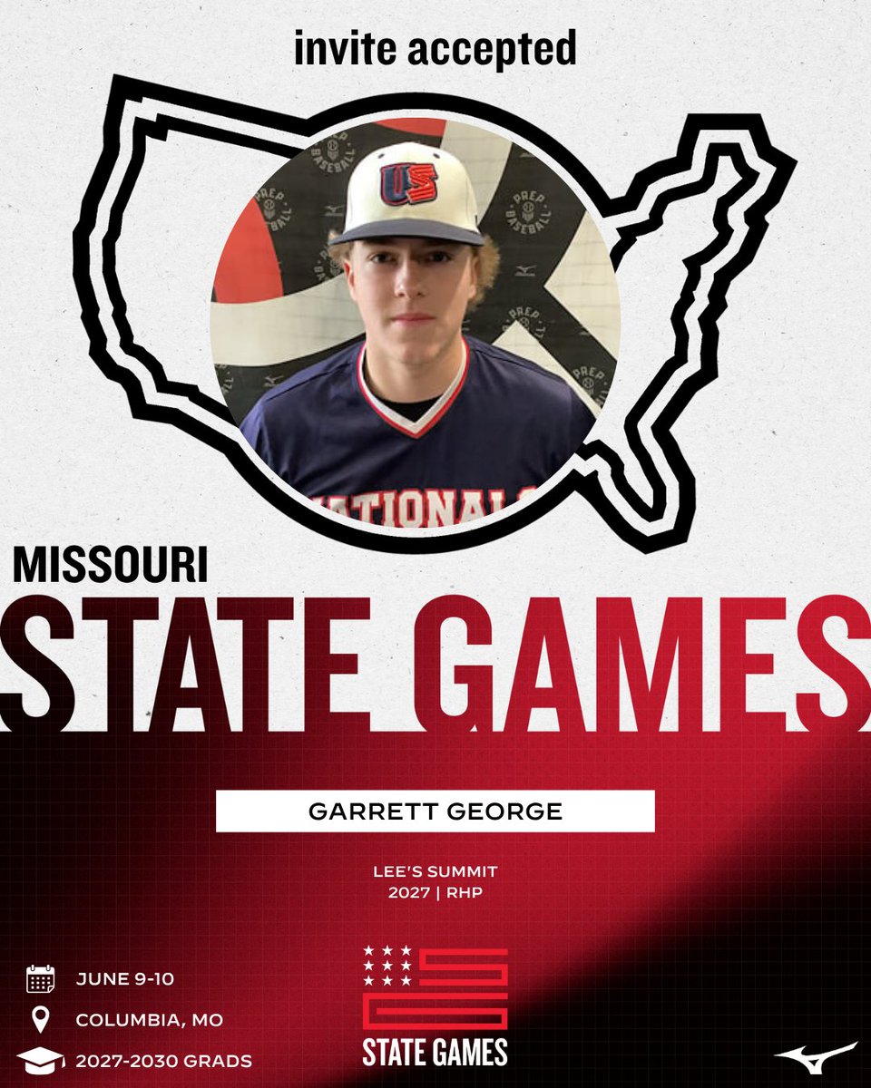 PrepBaseballMO's tweet photo. 𝙈𝙞𝙨𝙨𝙤𝙪𝙧𝙞 𝙎𝙩𝙖𝙩𝙚 𝙂𝙖𝙢𝙚𝙨: 𝙄𝙣𝙫𝙞𝙩𝙚 𝘼𝙘𝙘𝙚𝙥𝙩𝙚𝙙 ✅

'27 RHP Garrett George (Lee's Summit) is Locked In 🔐 for #MOSG26

👤: https://t.co/eIgR6dUZRi // @GarrettGeorge27

Event Info 👉 https://t.co/vv9hhIFujU https://t.co/87gliaqGsr