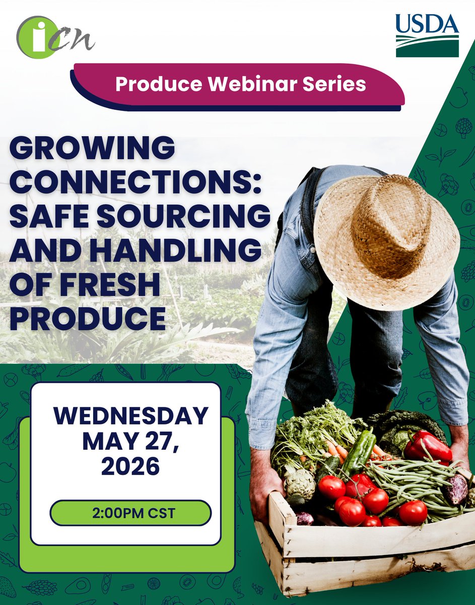 ichildnutrition's tweet photo. Fresh produce plays an important role in child nutrition programs — and safe sourcing and handling practices are essential every step of the way! 🍎🥬

Register here: https://t.co/AIMAcwHbU8

#SchoolNutrition #FoodSafety #ProduceSafety #SchoolMeals #FreshProduce https://t.co/eqAVEQDvtN