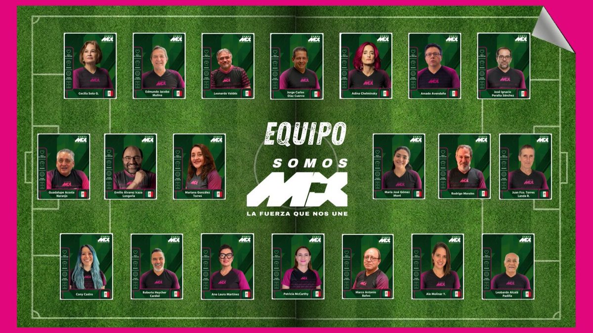 SomosMxMexico's tweet photo. Esta es nuestra alineación. 🇲🇽⚽
Un equipo de ciudadanas y ciudadanos que cree en un México con rumbo, participación y futuro. 
Súmate: https://t.co/jPyFukTgWt https://t.co/pxDxlDEzfI